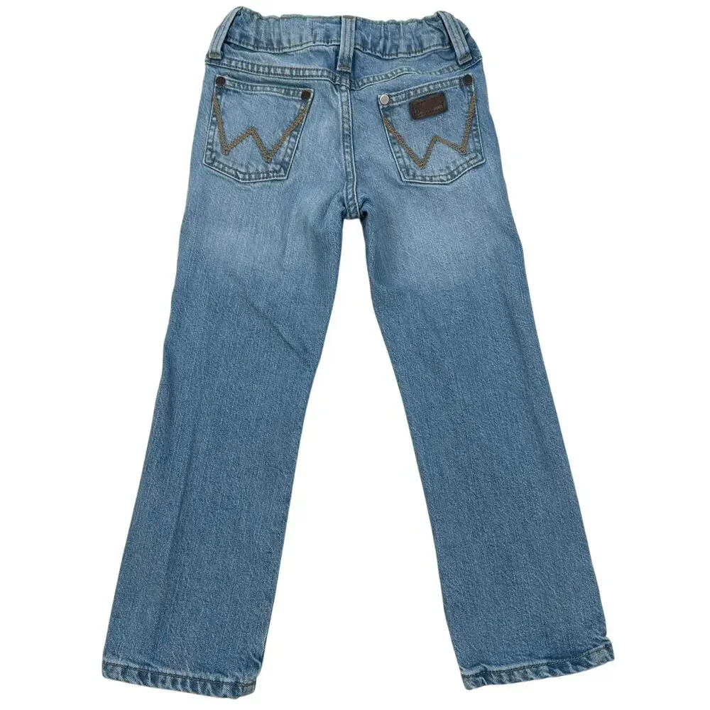 Wrangler Retro Slim Straight Light Wash Denim Jeans Girls Size 6 Western Cowgirl